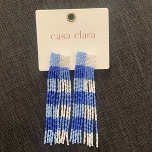 NWT Beaded Fringe Plaid Casa Clara Earrings from Anthropologie